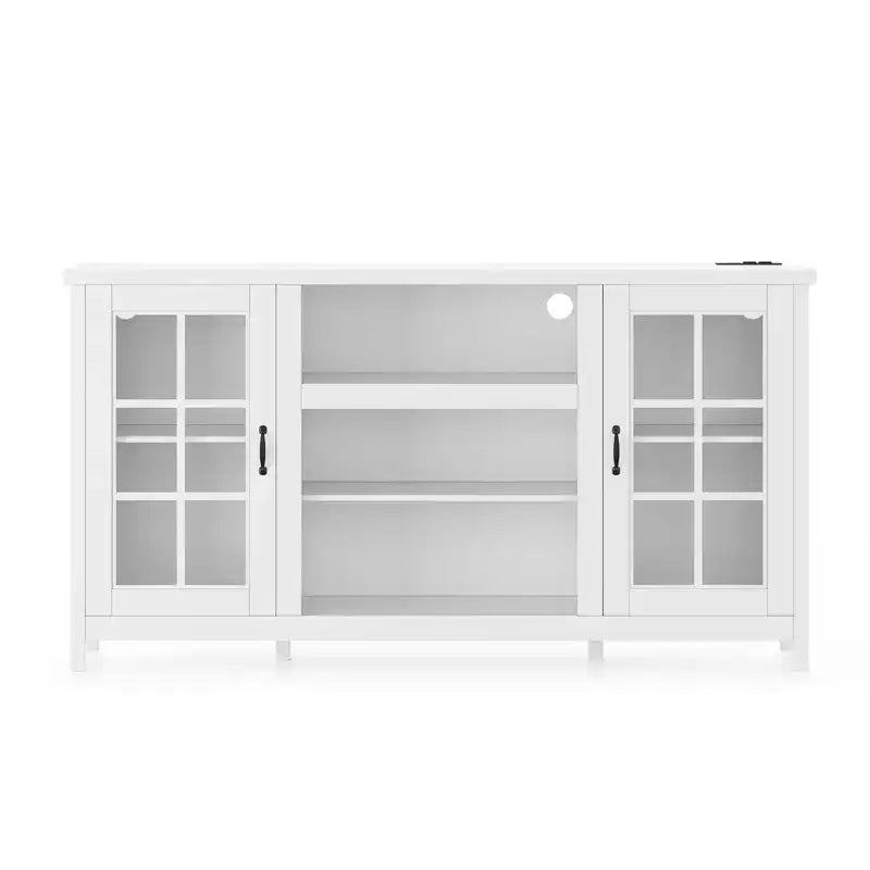 65 Inch TV Stand, Modern Wood Entertainment Center with Storage Cabinets, Media Console Table for Living Room & Office
