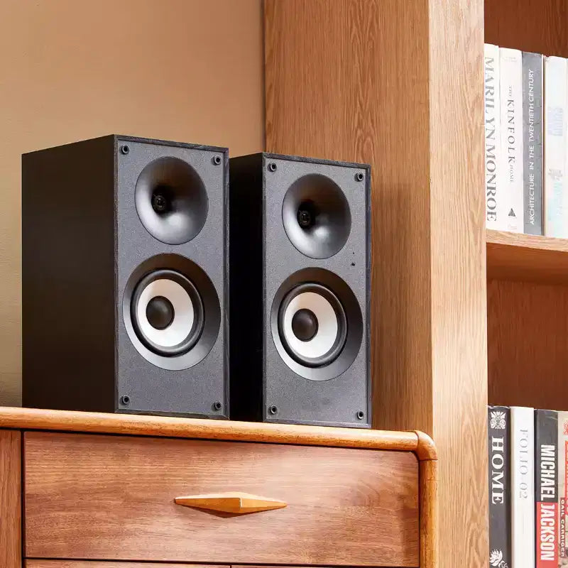 Altoparlanti da Scaffale Amplificati VEVOR, 25W x 2, Monitor da Studio Attivi, Woofer da 5.5, Connessione Bluetooth/RCA/Coassiale/Ottica/USB, Nero