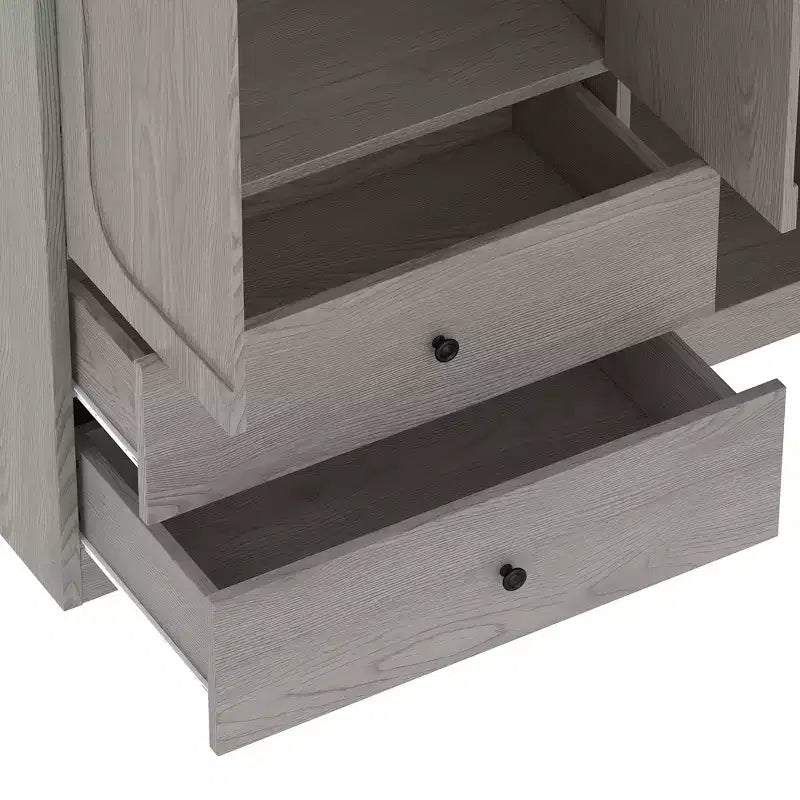 GDFStudio Phyllis Multifunctional Wooden Wardrobe with Convertible Desk