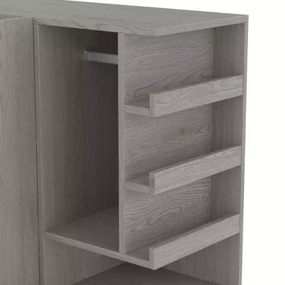 GDFStudio Phyllis Multifunctional Wooden Wardrobe with Convertible Desk