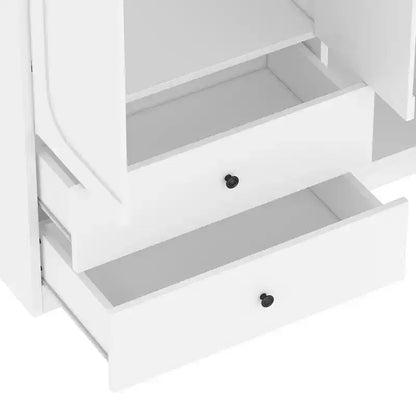 GDFStudio Phyllis Multifunctional Wooden Wardrobe with Convertible Desk