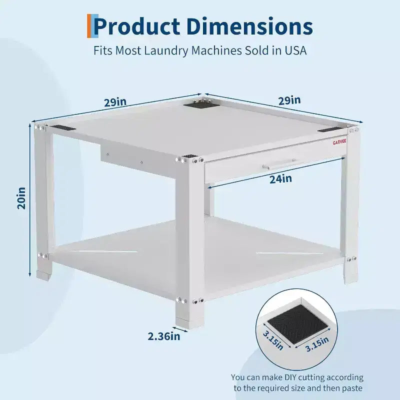 29 Wide Washer and Dryer Pedestals with Basket Shelf, 20 Hight Laundry Pedestal with Adjustable Anti-Vibration Pads, 800 lbs Capacity,Black