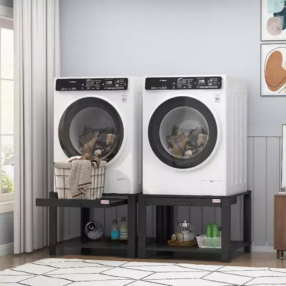 29 Wide Washer and Dryer Pedestals with Basket Shelf, 20 Hight Laundry Pedestal with Adjustable Anti-Vibration Pads, 800 lbs Capacity,Black