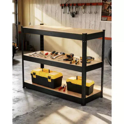 3-Tier Heavy Duty Metal Shelving Unit, Adjustable Garage Storage Rack 2000 lbs Capacity for Garage Warehouse Basement