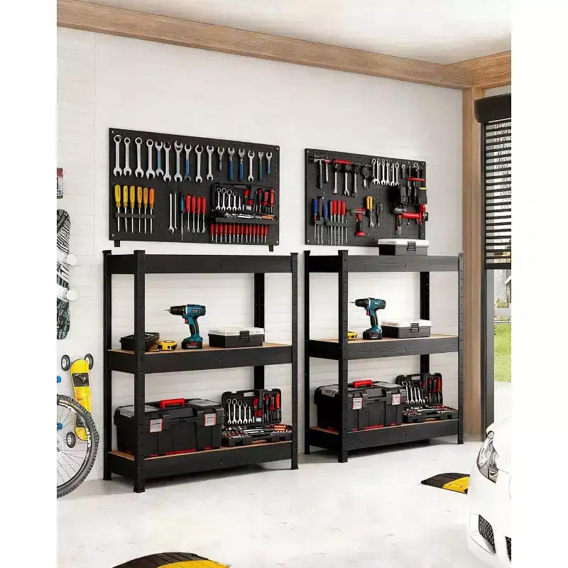 3-Tier Heavy Duty Metal Shelving Unit, Adjustable Garage Storage Rack 2000 lbs Capacity for Garage Warehouse Basement