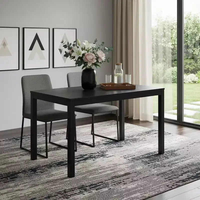 HomeRoots 47 Black Wood Dining Table