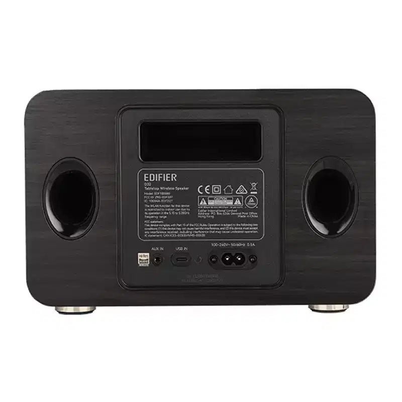 60-Watt-Continuous Bluetooth Retro D32 Rechargeable Tabletop Speaker with 4-In. Woofers, Wi-Fi, High-Res Audio, and AirPlay