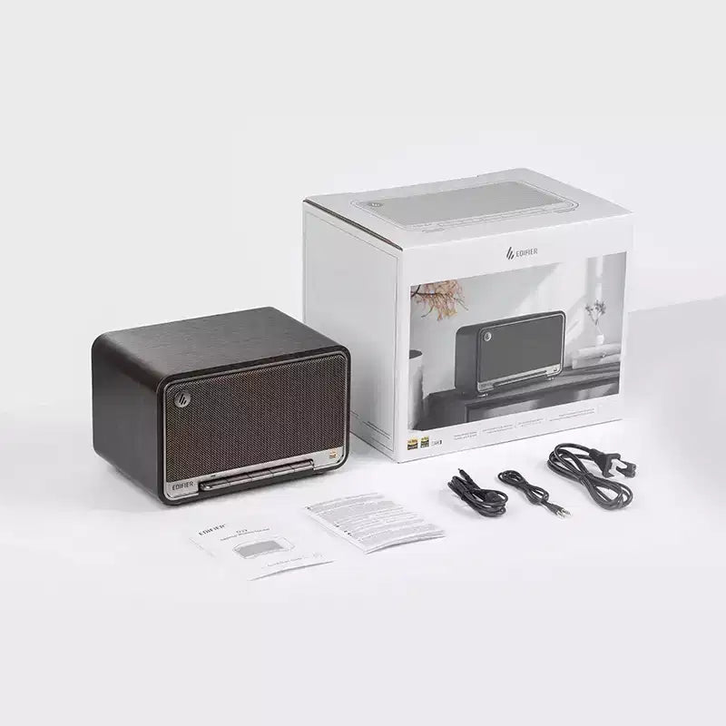 60-Watt-Continuous Bluetooth Retro D32 Rechargeable Tabletop Speaker with 4-In. Woofers, Wi-Fi, High-Res Audio, and AirPlay