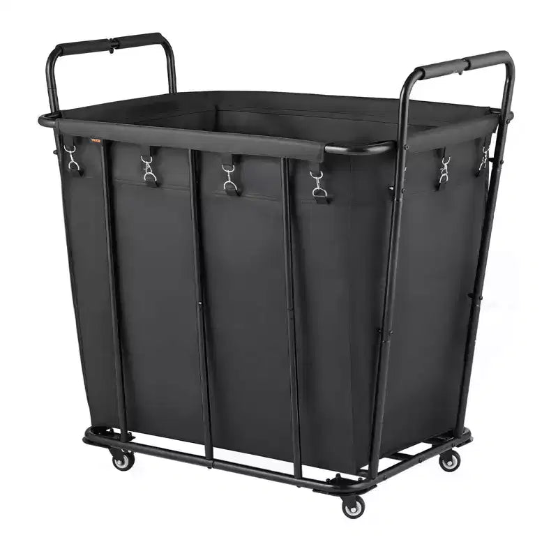 VEVOR Laundry Cart, Rolling Grocery Utility Cart with Waterproof Liner & Swivel Wheels, 260 LBS Large Load Capacity, Heavy Duty Shopping Basket,Black