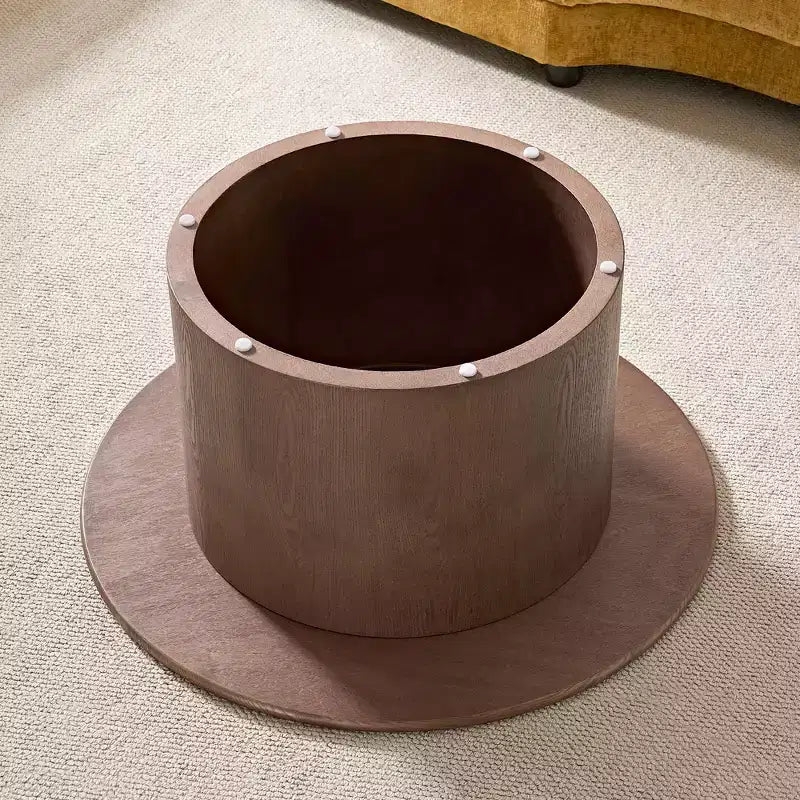 GDFStudio Brixton 2-Piece Round Wood Coffee Table Set