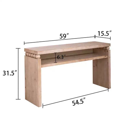 GDFStudio Dulcea Tavolino Consolle Moderno da Fattoria in Legno da 59