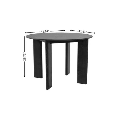 HomeRoots 42 Black Solid Wood Round Top Dining Table