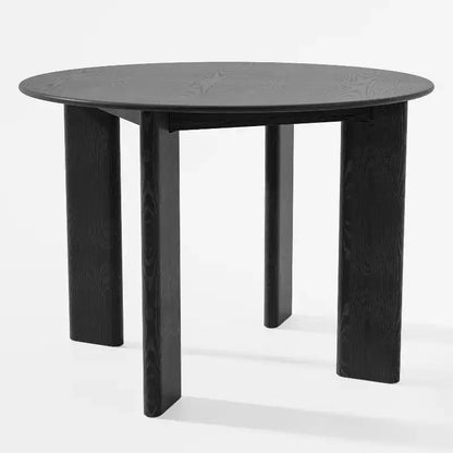 HomeRoots 42 Black Solid Wood Round Top Dining Table