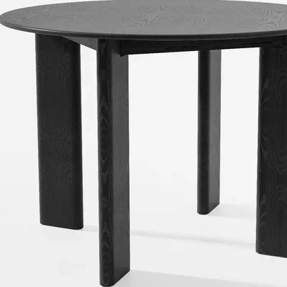 HomeRoots 42 Black Solid Wood Round Top Dining Table