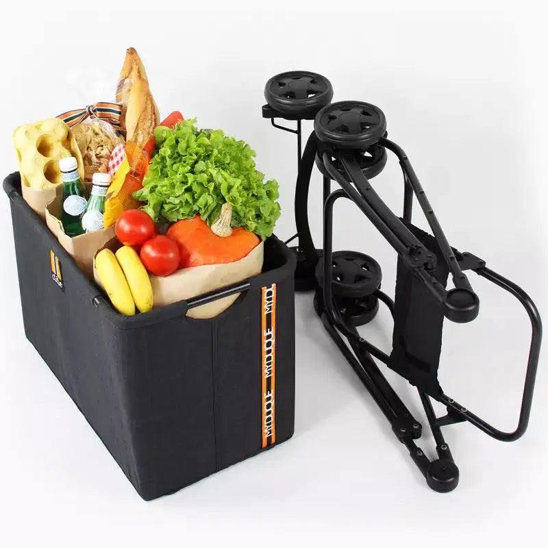 My Duque: Mila Shopping Stroller - Melange Black - Wheeled Utility Cart