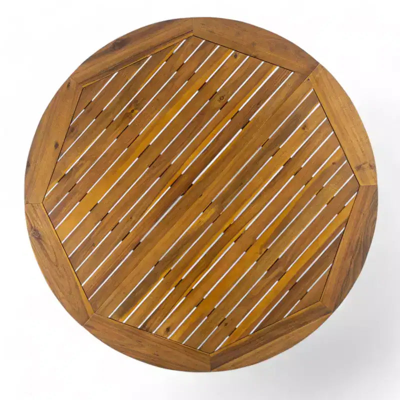 Christopher Knight Home Samira Set da Pranzo da Esterno in Legno di Acacia Rustico a Doghe a 5 Pezzi con Cuscini