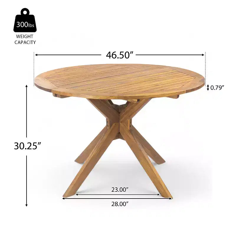 Christopher Knight Home Samira Set da Pranzo da Esterno in Legno di Acacia Rustico a Doghe a 5 Pezzi con Cuscini