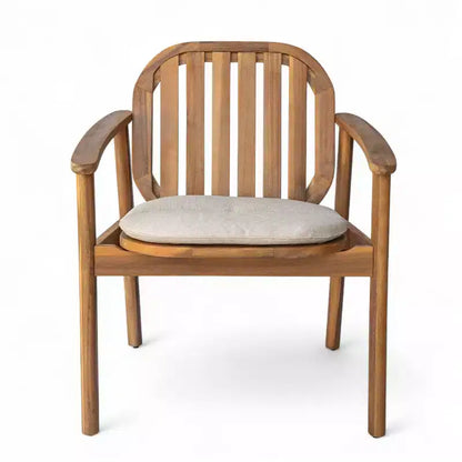 Christopher Knight Home Samira Set da Pranzo da Esterno in Legno di Acacia Rustico a Doghe a 5 Pezzi con Cuscini