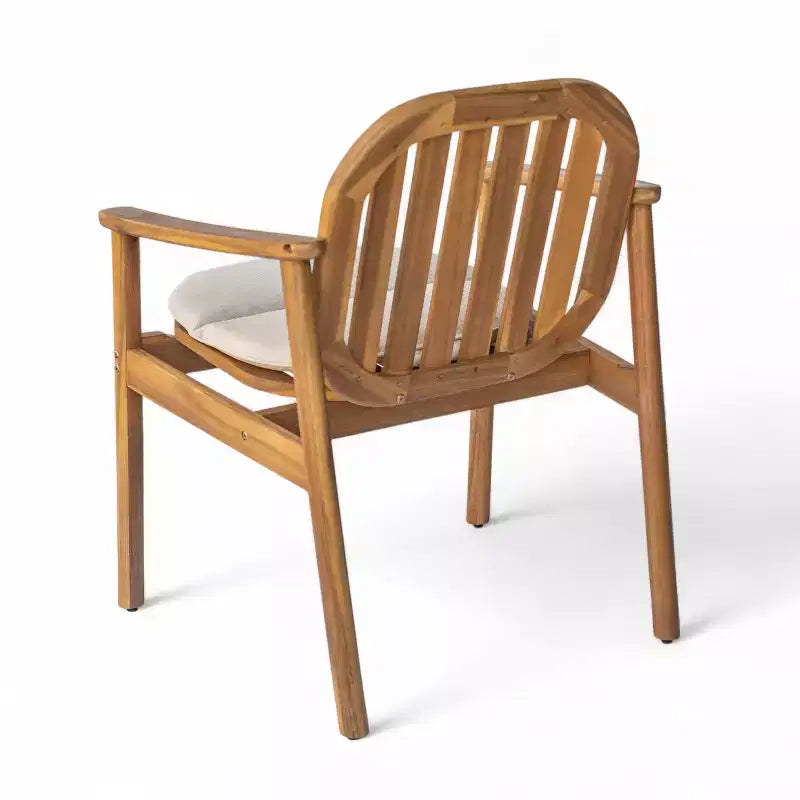 Christopher Knight Home Samira Set da Pranzo da Esterno in Legno di Acacia Rustico a Doghe a 5 Pezzi con Cuscini