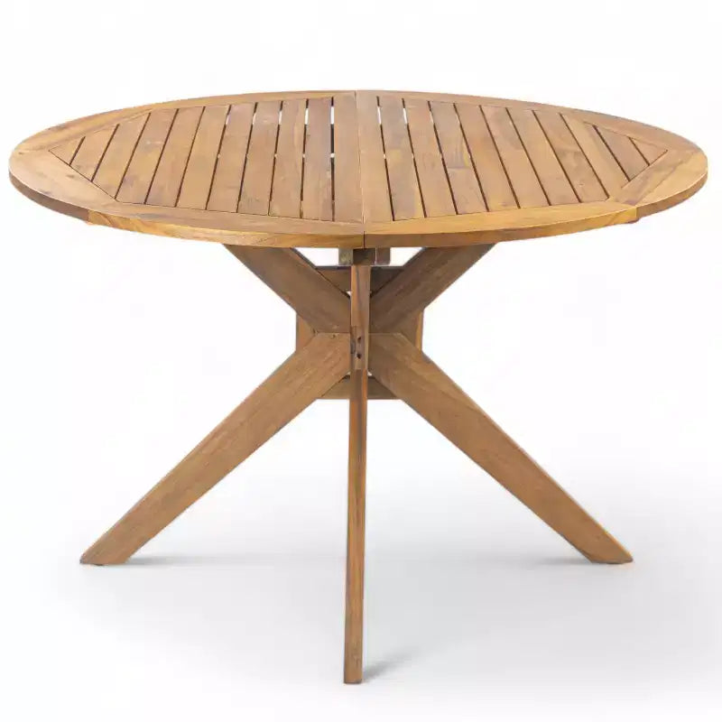 Christopher Knight Home Samira Set da Pranzo da Esterno in Legno di Acacia Rustico a Doghe a 5 Pezzi con Cuscini