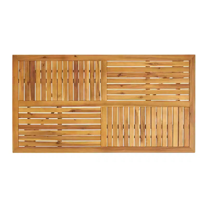 Christopher Knight Home Priya Sedie da pranzo moderne da esterno in acacia a 7 pezzi con vimini naturale e tavolo a doghe