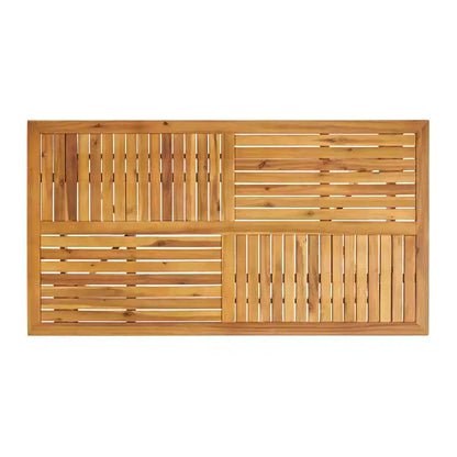 Christopher Knight Home Priya Sedie da pranzo moderne da esterno in acacia a 7 pezzi con vimini naturale e tavolo a doghe