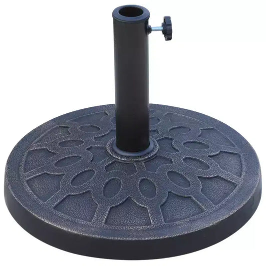 18 Round Resin Umbrella Base Stand, 26 lbs Market Parasol Holder with Decorative Pattern, Easy Setup