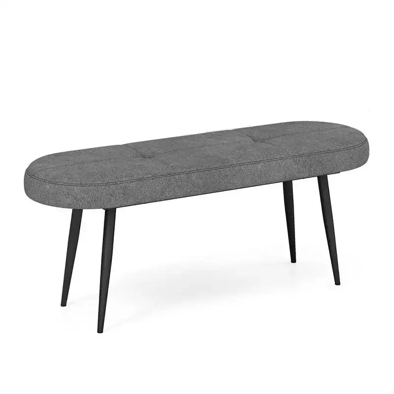 Costway 47 Upholstered Entryway Bench w/ Padded Seat & Heavy-duty Metal Frame