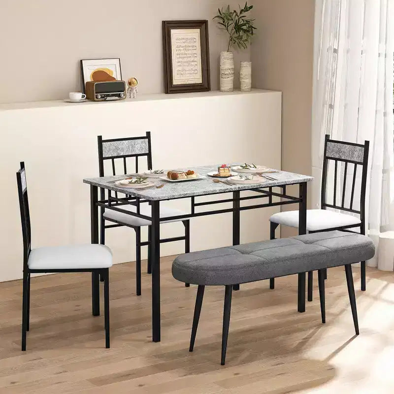 Costway 47 Upholstered Entryway Bench w/ Padded Seat & Heavy-duty Metal Frame