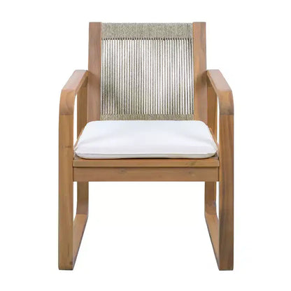 Christopher Knight Home Chasel Set da Pranzo da Esterno Moderno in Legno di Acacia a 5 Pezzi con 4 Sedie da Pranzo in Corda