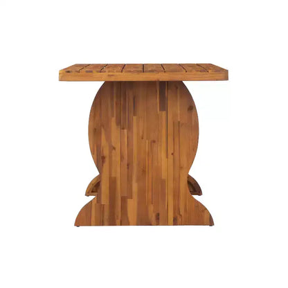 Christopher Knight Home Antonella Farmhouse 7 Piece Acacia Wood Dining Set with Wicker and Slatted Design