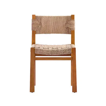 Christopher Knight Home Antonella Farmhouse 7 Piece Acacia Wood Dining Set with Wicker and Slatted Design