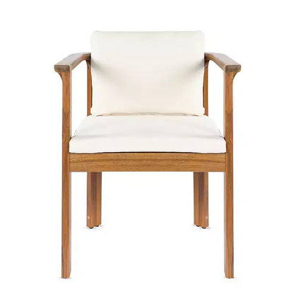 Christopher Knight Home Everett Patio 5-Piece Rustic Acacia Wood Outdoor Round Dining Set with Cushioned Dining Chairs