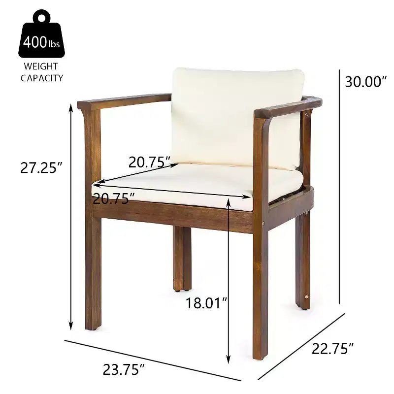 Christopher Knight Home Everett Patio 5-Piece Rustic Acacia Wood Outdoor Round Dining Set with Cushioned Dining Chairs