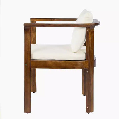 Christopher Knight Home Everett Patio 5-Piece Rustic Acacia Wood Outdoor Round Dining Set with Cushioned Dining Chairs