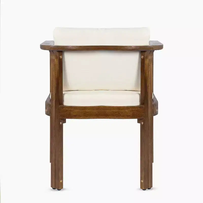 Christopher Knight Home Everett Patio 5-Piece Rustic Acacia Wood Outdoor Round Dining Set with Cushioned Dining Chairs
