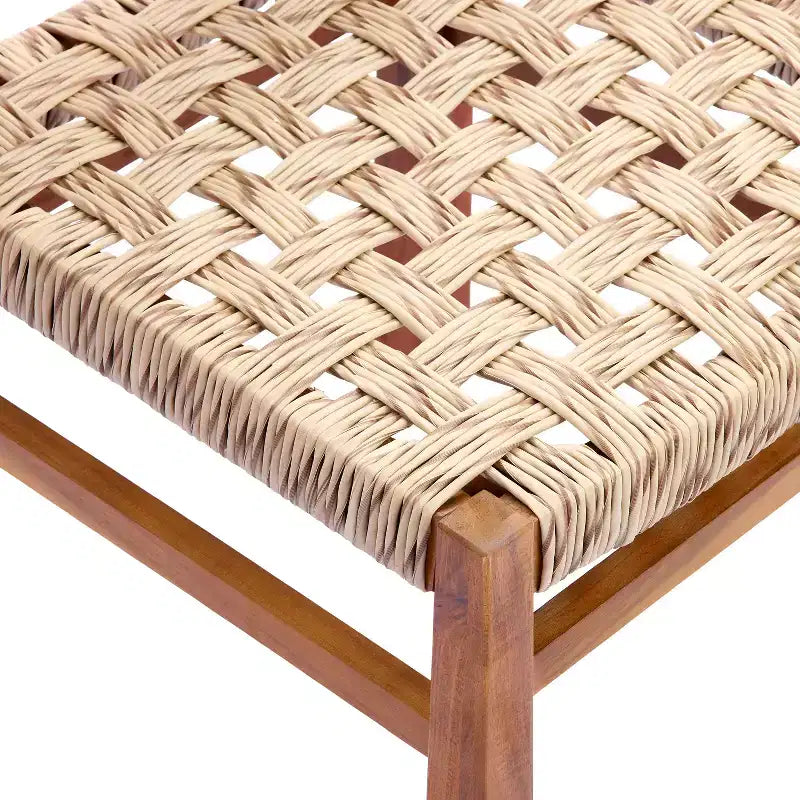 Christopher Knight Home Arman Set da Pranzo da Esterno Moderno a 6 Pezzi in Acacia con Design in Vimini e a Doghe