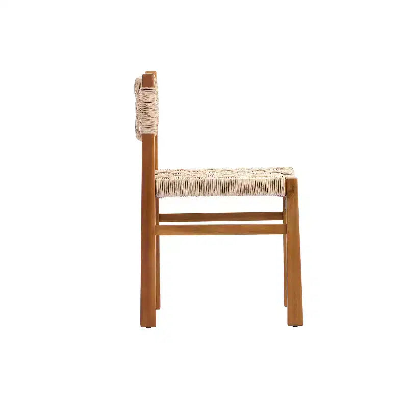 Christopher Knight Home Arman Set da Pranzo da Esterno Moderno a 6 Pezzi in Acacia con Design in Vimini e a Doghe