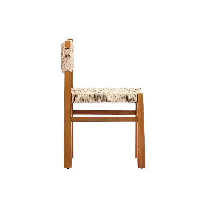 Christopher Knight Home Yasmin, set da pranzo da giardino moderno a 6 pezzi in acacia con design in vimini e a doghe