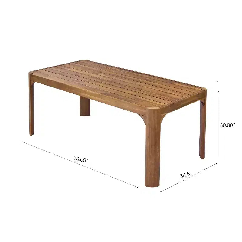Christopher Knight Home Yasmin, set da pranzo da giardino moderno a 6 pezzi in acacia con design in vimini e a doghe