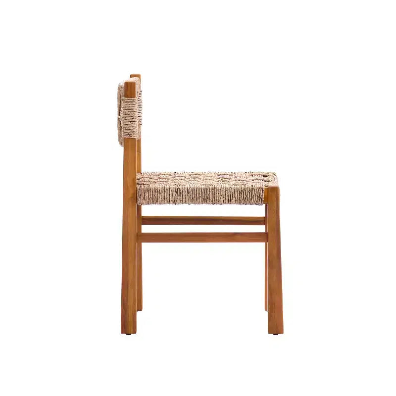 Christopher Knight Home Yasmin, set da pranzo da giardino moderno a 6 pezzi in acacia con design in vimini e a doghe