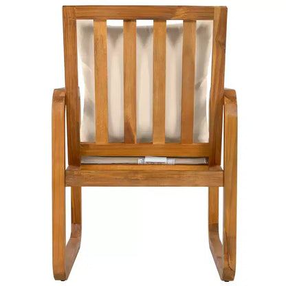 Polibi 7-Piece Acacia Patio Dining Set with Sculpted Loop Armchairs