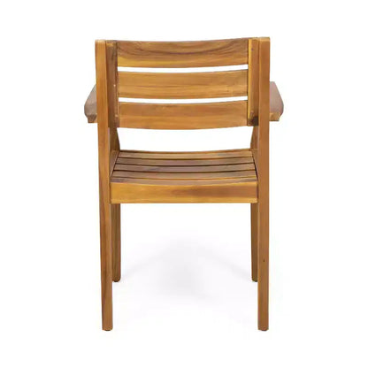 Christopher Knight Home Huodi Modern 7 Piece Patio Acacia Dining Set with Slatted Design