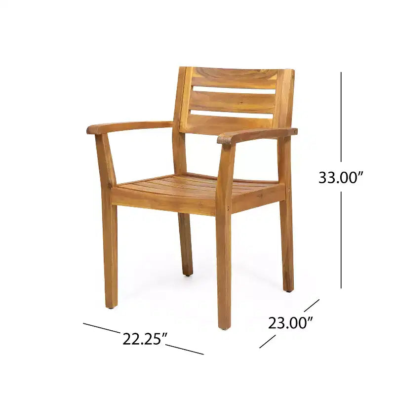 Christopher Knight Home Huodi Modern 7 Piece Patio Acacia Dining Set with Slatted Design