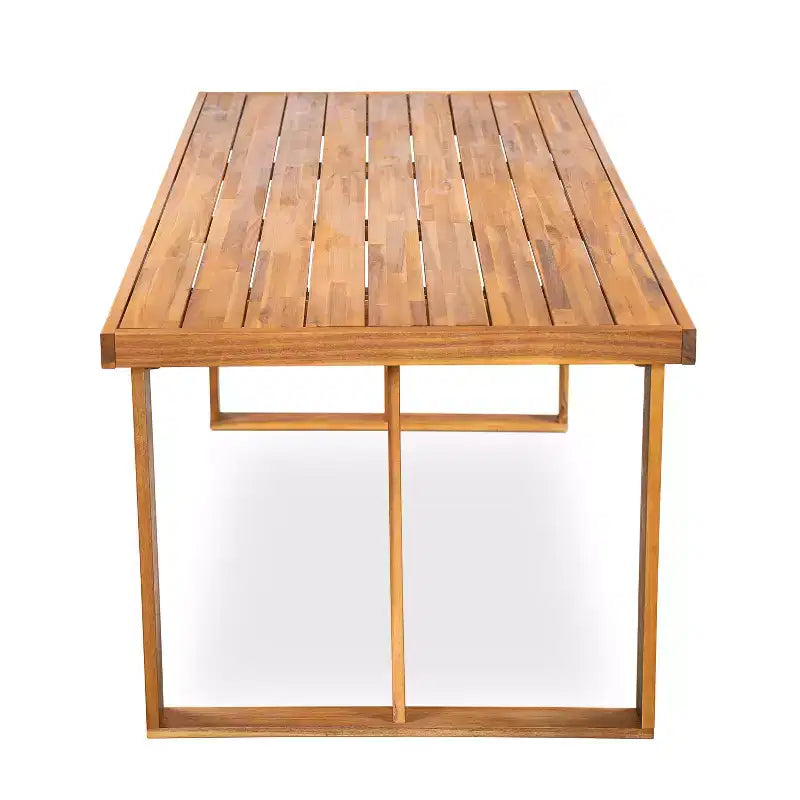 Christopher Knight Home Huodi Modern 7 Piece Patio Acacia Dining Set with Slatted Design