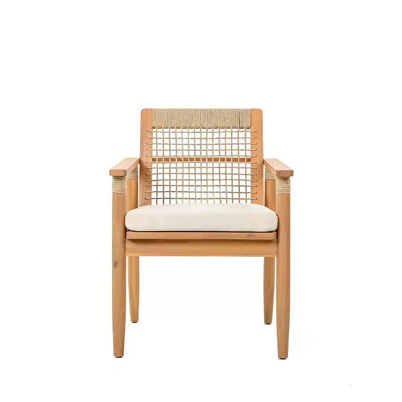 Christopher Knight Home Bryan Set da pranzo moderno da 7 pezzi da giardino in acacia con tavolo a doghe e design in corda