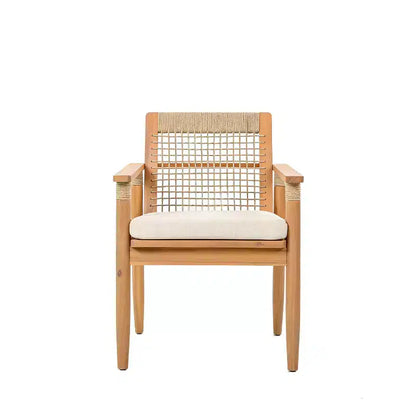 Christopher Knight Home Bryan Set da pranzo moderno da 7 pezzi da giardino in acacia con tavolo a doghe e design in corda