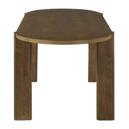 Christopher Knight Home Qinon Moderno Set da Pranzo da Esterno 7 Pezzi in Legno di Gomma con Tavolo Ovale e Schienale Curvo