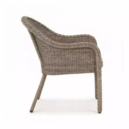 Tavolo da patio in alluminio Martha Stewart All-Weather 62 con 6 sedie impilabili in vimini e rattan - Grigio