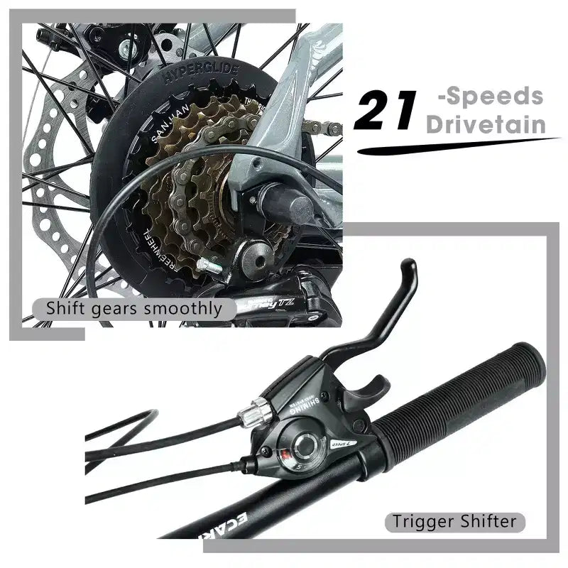 GDFStudio Trailcrest 26 Inch All-Terrain 21-Speed Front Suspension Mountain Bike